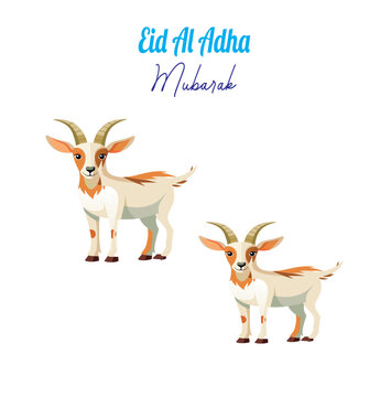 Style Eid Mubarak and  Goat in design 
