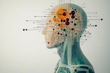 Neural Network Acupuncture Points. Digital Human, Energy Meridians Modern Interpretation.