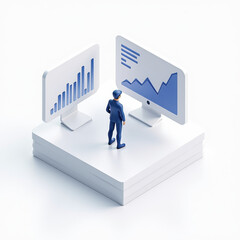 Data Analysis: Businessman Reviewing Charts - Minimalism