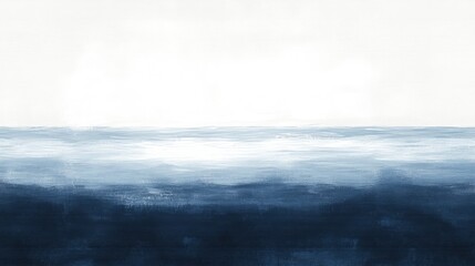 Obraz premium Abstract painting of a horizon with shades of blue and white.