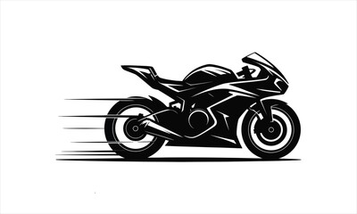 Obraz premium Fast motorcycle speed race black silhouette