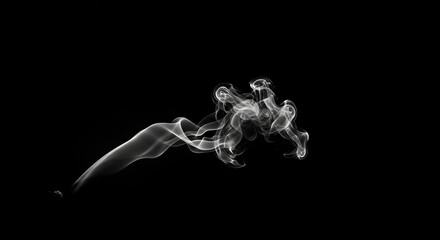 Abstract Smoke Plumes Against Black Backdrop For Atmospheric Visuals