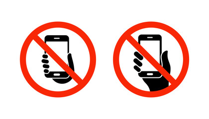 No cell phone vector icon. No mobile phones sign isolated on a white background