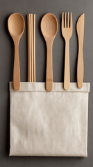 Eco-Friendly Products Flat Lay with Reusable Straws and Cutlery