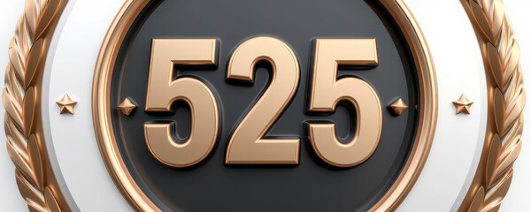 Gold Number 525 On Circular Crest