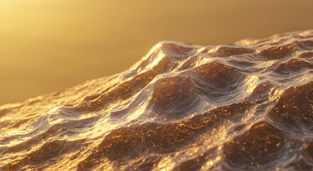 Golden Waves Under Warm Light Create a Luxurious and Serene Ambiance