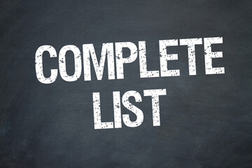 Obraz premium Complete List 