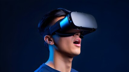 Immersive Virtual Reality Experience Exploring New Worlds Through VR Headset