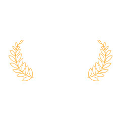 golden floral laurel wreath decorative	 