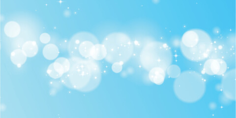 「夏の爽やか背景」青と光の玉ボケ・キラキラ感のベクター素材