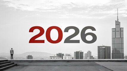 Visionary Urban Landscape of 2026: Futuristic Skyline Symbolizing Innovation, Progress, Development, and Technological Advancements in a Thriving Metropolis