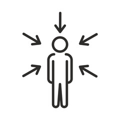Centric consumer icon. Linear vector illustration. Client first approach. Customer focus. Simple icons.