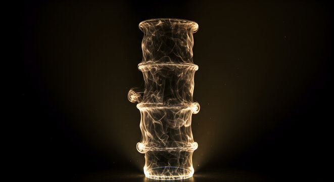 Luminescent Spinal Column Anatomic Model For Medical Illustration Resource