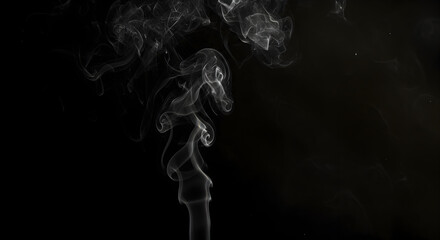 Ethereal Smoke Trails Rising Against Dark Backdrop Creating Abstract Shapes