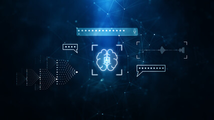 Artificial Intelligence and Chatbot Communication Concept on Futuristic Digital Interface