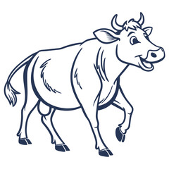 Cow vector icon art on white background, cow icon, cow art, cow logo. Adobe Illustrator Artwork