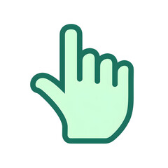 Obraz premium Hand cursor icon green teal isolated on transparent background