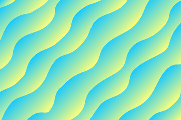 Abstract yellow, blue wave pattern, ocean water texture gradient background. Cute aesthetic light blue wallpaper with geometric curvy lines. Perfect for elegant presentation, web banner, poster