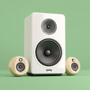 Portable speaker pair with a bass booster and clear treble response