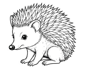 Cute Hedgehog Illustration Coloring Book