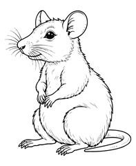 Cute rat Illustration Coloring Book