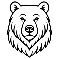 Bear head line art vector ilustration. Logo, tattoo, icon design.