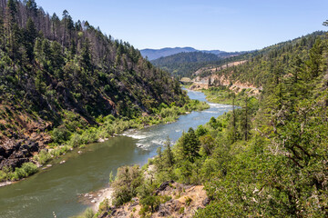 Rogue River in the Central Oregon, view from above in Hellgate Canyon area