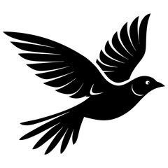 Obraz premium Flying Bird in Minimalist Black and White