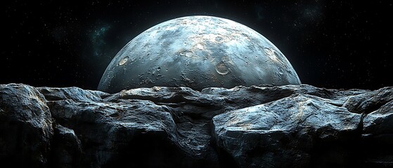 Alien Planet and Rocky Landscape