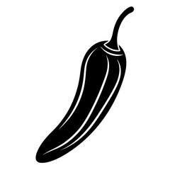 Simple Chili Pepper Black and White
