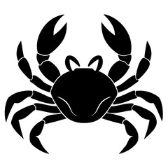 Crab Silhouette Black and White Vector