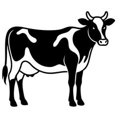 Simplified Black and White Cow Design