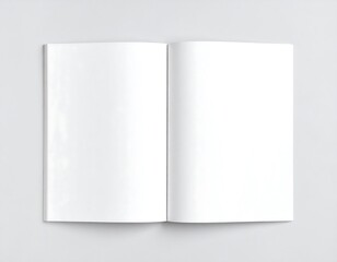 Naklejka premium Open blank book on gray background