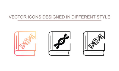 Genetic Book icon design with white background stock illustration