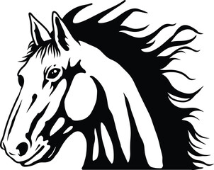 silhouette horse illustration hand drawing