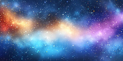 Obraz premium Vibrant Cosmic Cloudscape A Tapestry of Stars, Nebulae, and Interstellar Dust in Vivid Colors