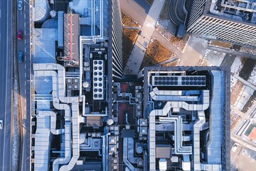 Mechanical rooftop system pipes vents and cooling