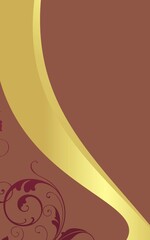 Golden Ribbon Swirl on Brown Luxury Background