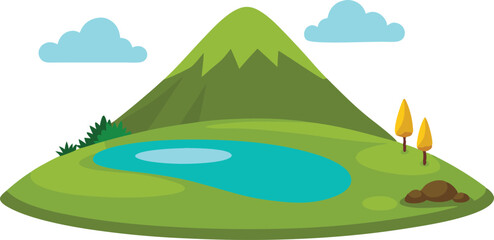 Obraz premium Hill with small pond