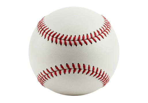 Isolated Classic White Baseball with Red Stitches