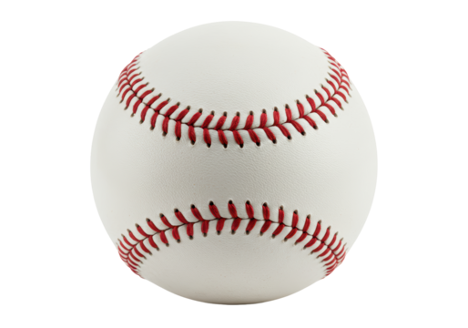 Isolated Classic White Baseball with Red Stitches