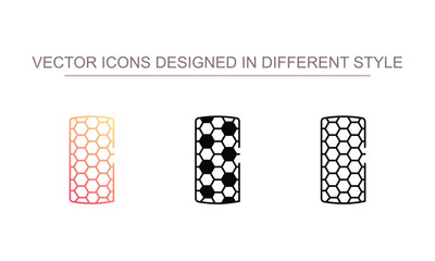 Carbon Nanotube icon design with white background stock illustration