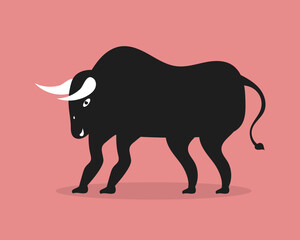 vector illustration of a bull