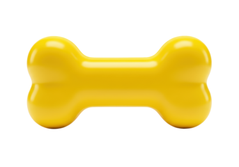 Isolated Yellow Dog Bone Chew Toy Pet Accessories