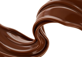 Isolated Swirl of Dark Chocolate Sauce Macro Close-Up
