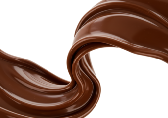 Isolated Swirl of Dark Chocolate Sauce Macro Close-Up