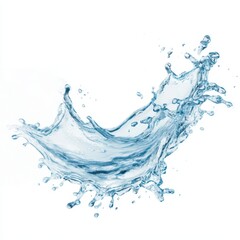 blue water splash on white background, easy to clip path and easy to cutout