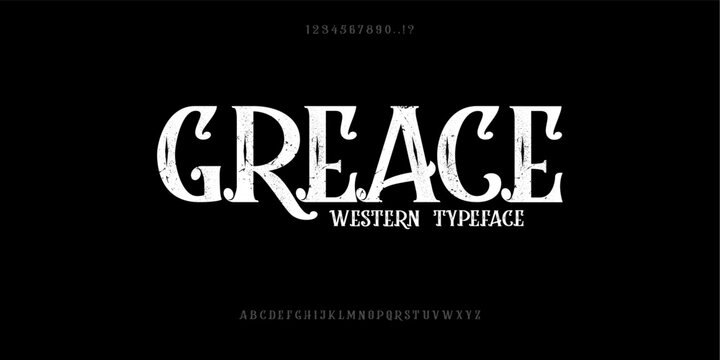 Font Greace .Elegant Font Uppercase Lowercase and Number. wedding font, Classic Lettering Minimal Fashion Designs. Typography modern serif fonts regular decorative vintage concept. vector illustration