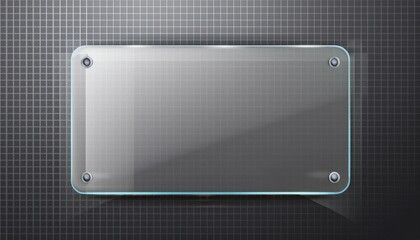 brushed metal plate with screws