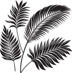 Obraz premium Nature-inspired seamless pattern design with vintage black and white feathers, quills, and leaf elements